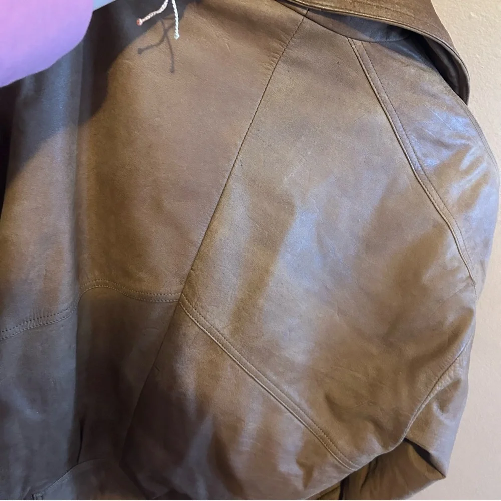 Brown leather bomber classic 90’s vintage. Winlit - Picture 2 of 3